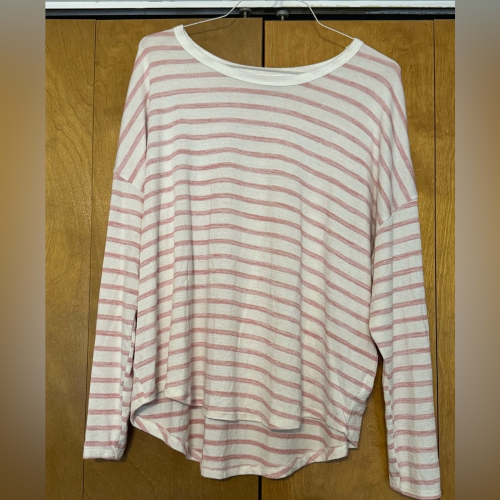 CLEARANCE Time and Tru Pink and White Striped Top